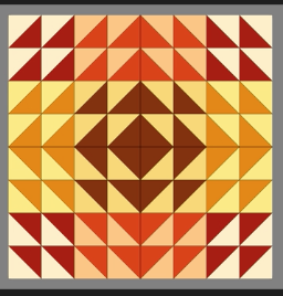 Geometric half-square triangle quilt pattern